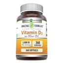 Úžasné vitamíny D3 v olivovém oleji 5000 IU doplněk 124; Softgels current 124; Non- GMO curren124; gluten- Free curren124; Made in USA (1 balení 124; 360 Počet)