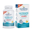 Nordic Naturals Ultimate Omega + CoQ10, Lemon - 90 Soft Gels - 1280 mg Omega-3 + 100 mg CoQ10 - Heart Health, Cellular Energy, Antioxidant Support - Non- GMO - 45 Servings