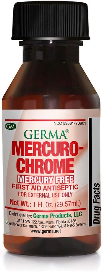 Germa Mercuro- chrom Mercury zdarma první pomoc antiseptická kapalina 1 oz