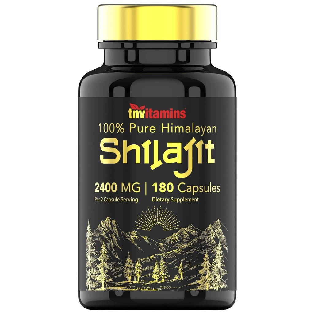 Tnvitamíny Shilajit Kapsle 2400 MG - 180 Kapsle 124; 100% Čisté Himalájské Shilajit Kapsle pro muže a ženy 124; Shilajit Resin Dodatek 124; Tři měsíce dodávky! 124; Non- GMO, gluten- bez