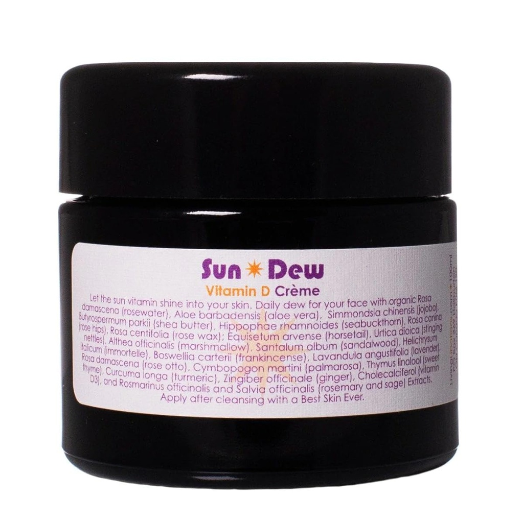 ŽIVÁ LIBACE - Organic Sun Dew Transdermal Vitamin D Crème IR 124; Přírodní, Wildcraft, Vegan Clean Beauty (3.38 oz IR 124; 100 ml)