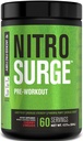 Jacked Factory NITROSURGE Pre Workout Dodatek - Nekonečná energie, okamžité silné zisky, jasné zaměření, intenzivní čerpadla - NO Booster & Powerful Preworking Energy Powder - 60 Služeb, Cherry Limeade
