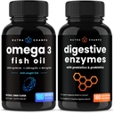 NutraChamps Omega 3 Rybí olej a trávicí enzymy 2 Pack Bundle
