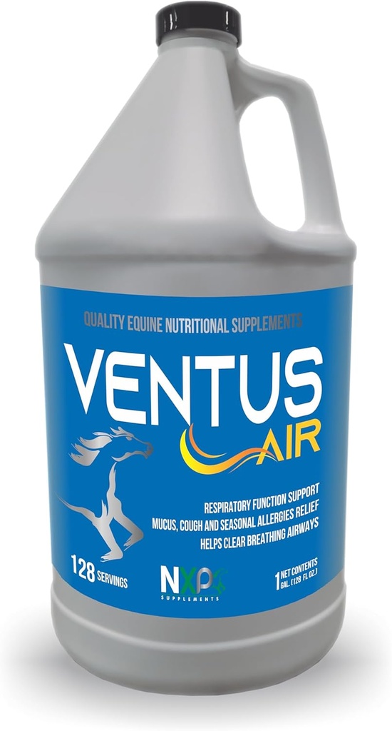Ventus Air - Podpora dýchání Mucus Cough Alergie dodatek pro koně NXP doplňky - 1 Gallon (128 oz)