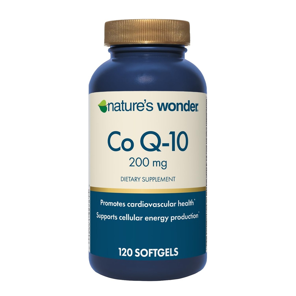 Příroda je Wonder CoQ10 dodatek - CoQ10 200mg Softgely na podporu zdraví srdce, kardiovaskulární funkce, a Cellular Energy Production, 120 Softgeles, 120 Days Supply