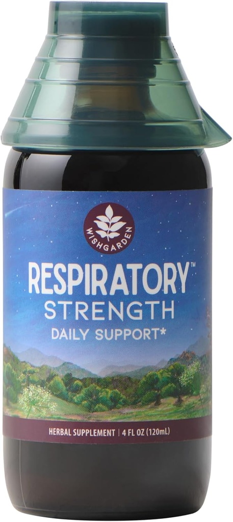 WishGarden Byliny Respirační síla Daily Support - Plant- Based Bylinné Lung Support Supplementary with Organic Mullein & Elecampane, Podporuje Long- Term Lung Resilience a lepší efektivita plic, 4oz