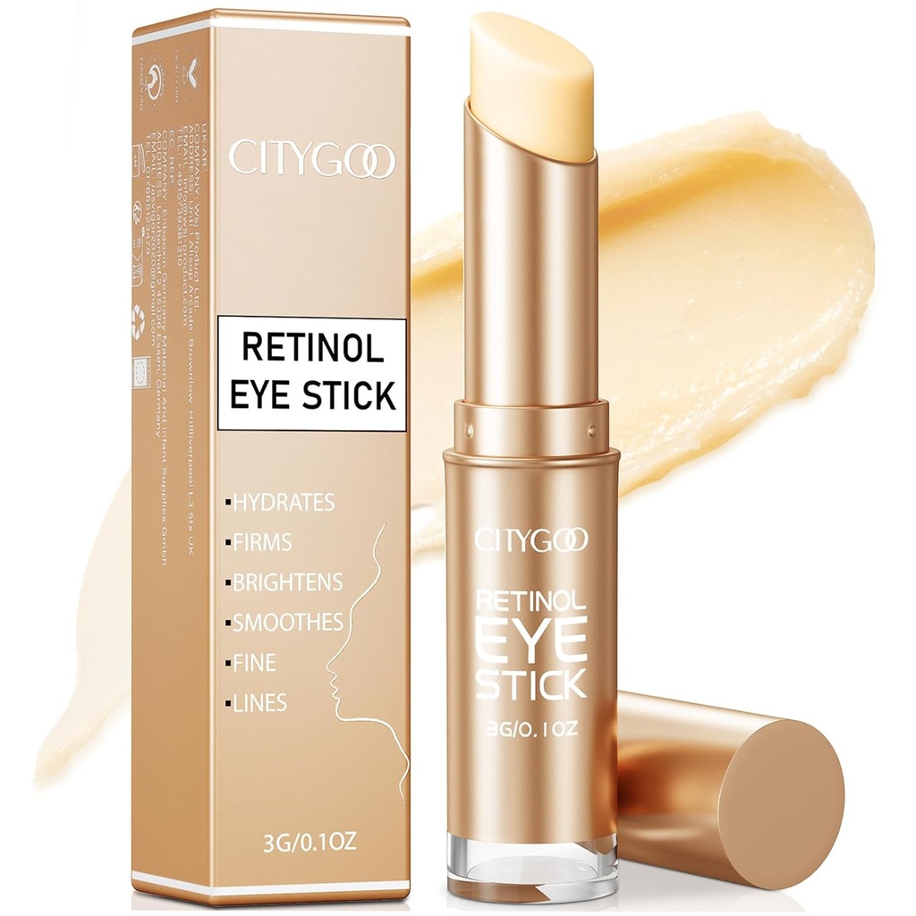 CITYGOO Retinol Eye Stick with Collagen, Hyaluronic Acid For Dark Circle, Under Eye Cream Anti Aging, For Puffness and Bags Reduces Fine Lines (Retinol Eye Stick, 1ks)