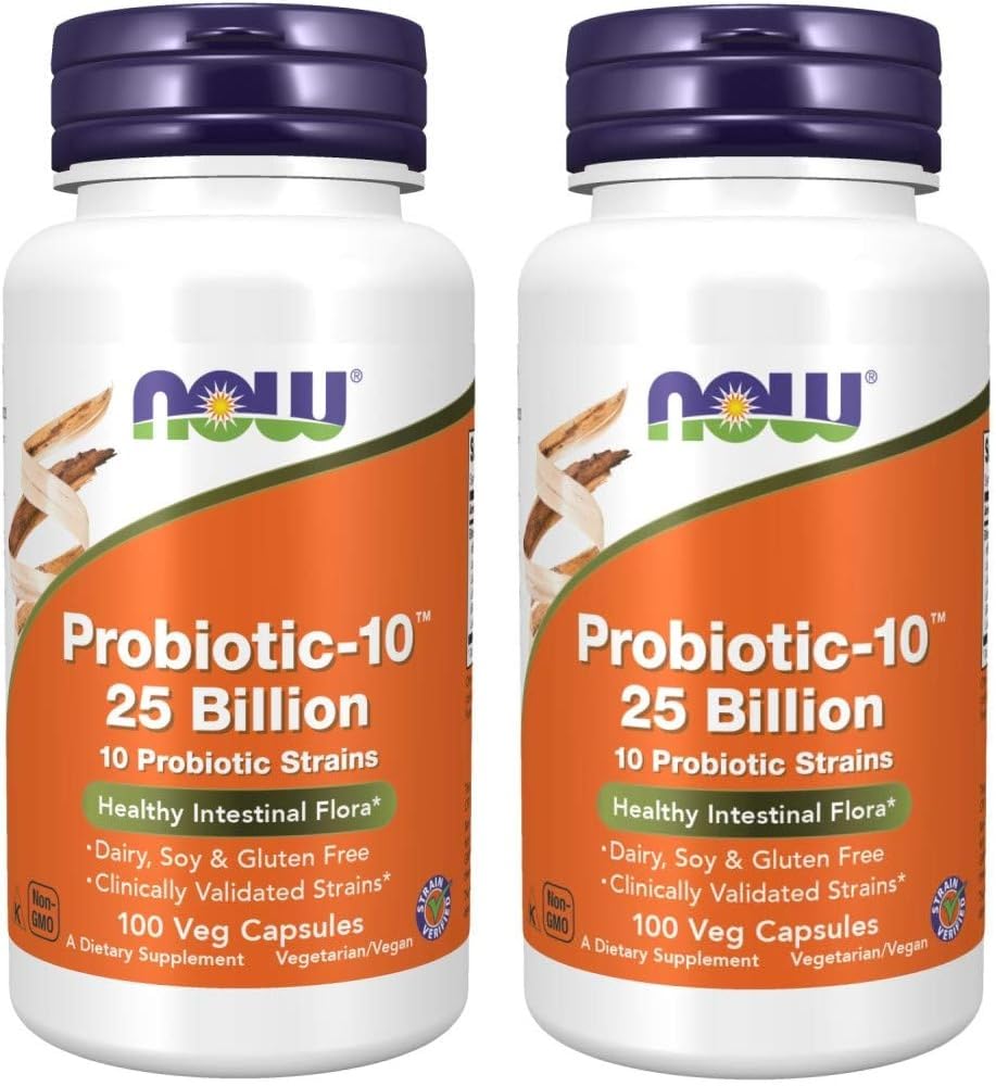Nyní Foods Probiotic- 10 25 Milionů, 100 Počet (balení po 2)