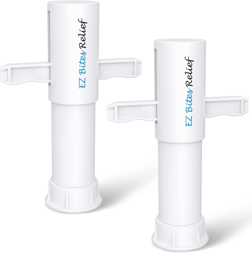 Memine EZ Bites Relief Sací nástroj - 2 Pack Bee Sting a Bite Itch Relief Sucker, Venom Extraktor pro odstranění slin / Venom, Dočasná úleva od Itch a Otok, Kid- Friendly White