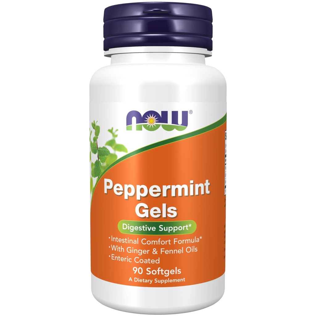 Nyní Potraviny doplňky, mátové gely se zázvorovou a fenyklovou olejem, Enteric Coated, Digestive Support *, 90 Softgels