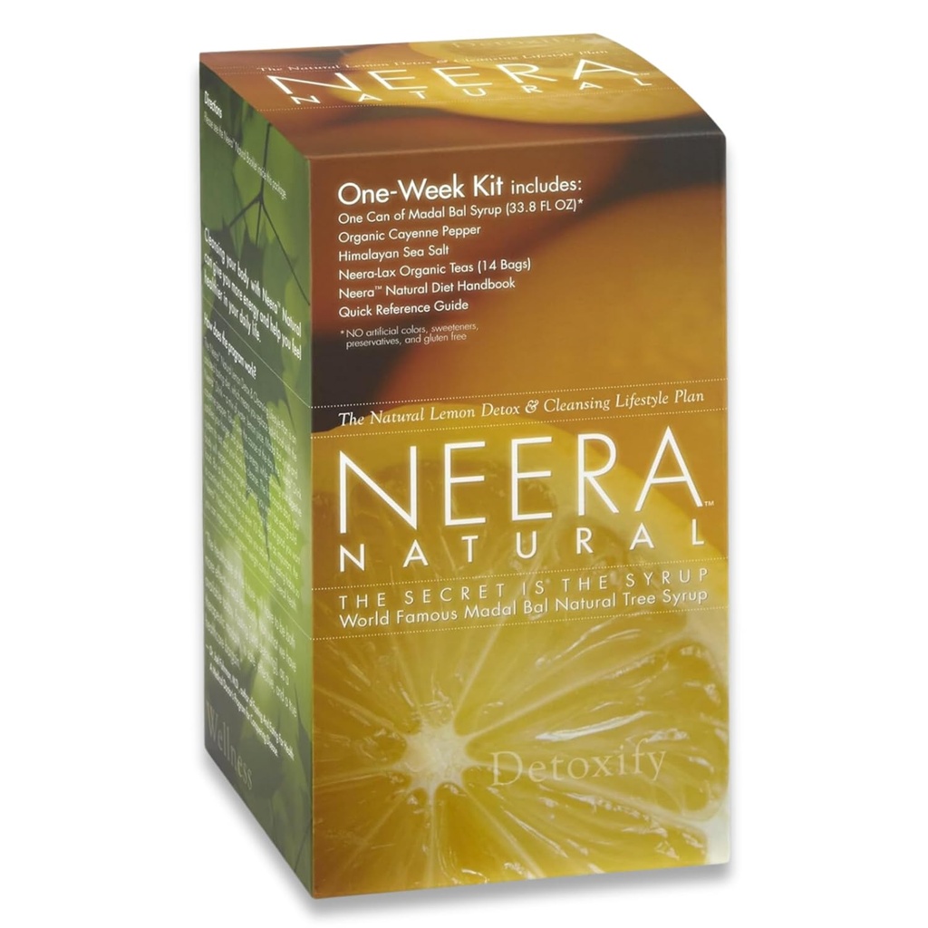 Neera Natural One Week Pack Master Cleanse Diet - Metabolismus Booster Lemonade Detox Colon Cleanser & Detox Gut Cleanse, Master Cleanse Lemon Cayenne Maple Detox, 7 Day Cleanse Kit