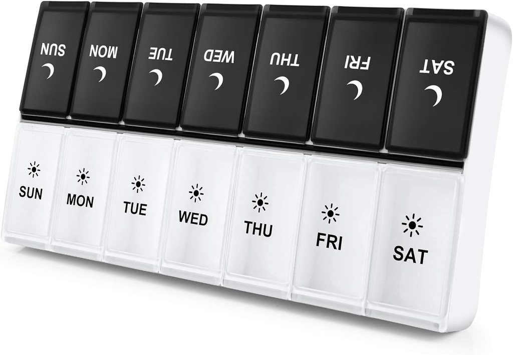 DANYING Extra Velký Pořadatel pilulek 2 krát denně, XL Týdenní schránka na Pill 2 per day, AM PM Pouzdro na Pill, Denní noc Kontejner na Pill 7 den, Vitamin Pouzdro dvakrát denně