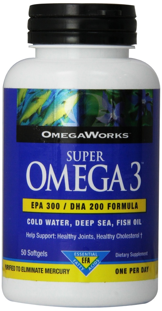 Omegaworks Super Omega 3 Softgels, 50- Počet lahví (Balení po 2)