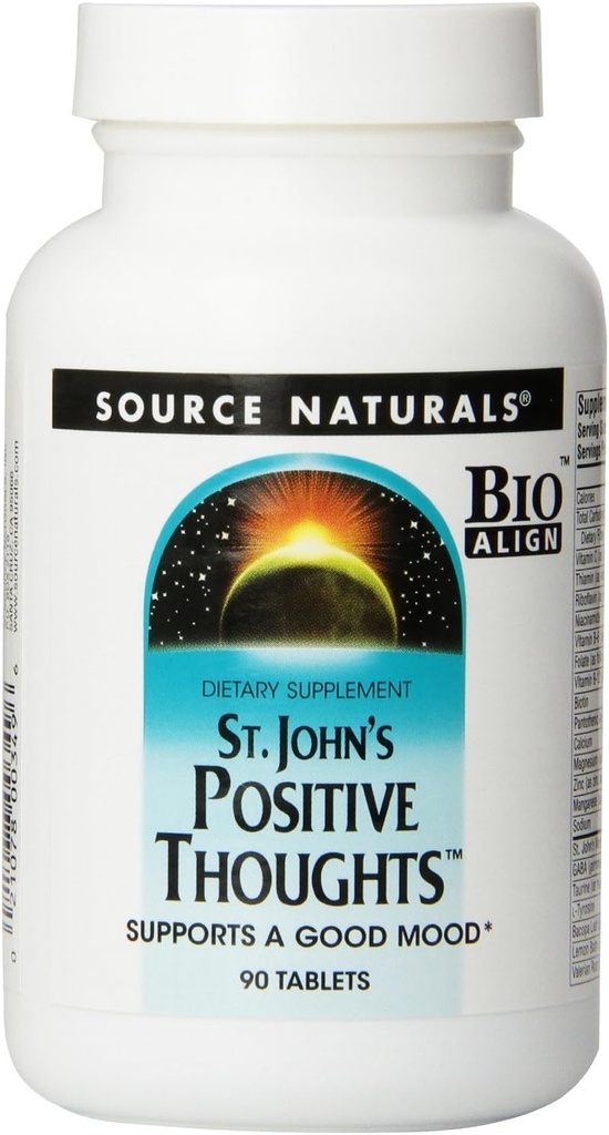 Zdroj Naturals St. John pozitivní myšlenky Bylinný dodatek - 90 Tablety (Balení po 2)