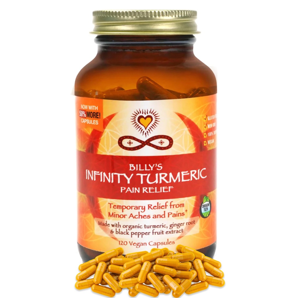 Infinity Turmeric Kapsle, High potency Curcumin Dodatek, USDA Certified Organic Dodatek s Black Pepper a zázvor, Syrové, Vegan gluten zdarma