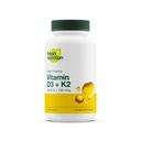 Čerstvý nutriční vegan vitamin D3 + K2 Kapsle - 5000 IU D3 + 100mcg K2 jako MK-7 pro optimální absorpci - imunitní zdraví, zdraví kostí, mood - Non GMO - 90 Kapsle, 3 měsíční dodávka