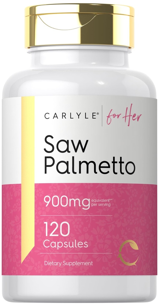 Carlyle Saw Palmetto pro ženy 900mg current 124; 120 kapsle current 124; Full Spectrum Extract Appendix current 124; Non- GMO, gluten zdarma dodatek current 124; pro ni