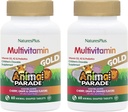 NaturesPlus Animal Parade Gold Children 's Multivitamin - Assored Cherry, Orange & Grape Flavors - 60 Žvýkací tablety, balení po 2 - Vegetariánské, gluten zdarma - 60 Celkem Služeb