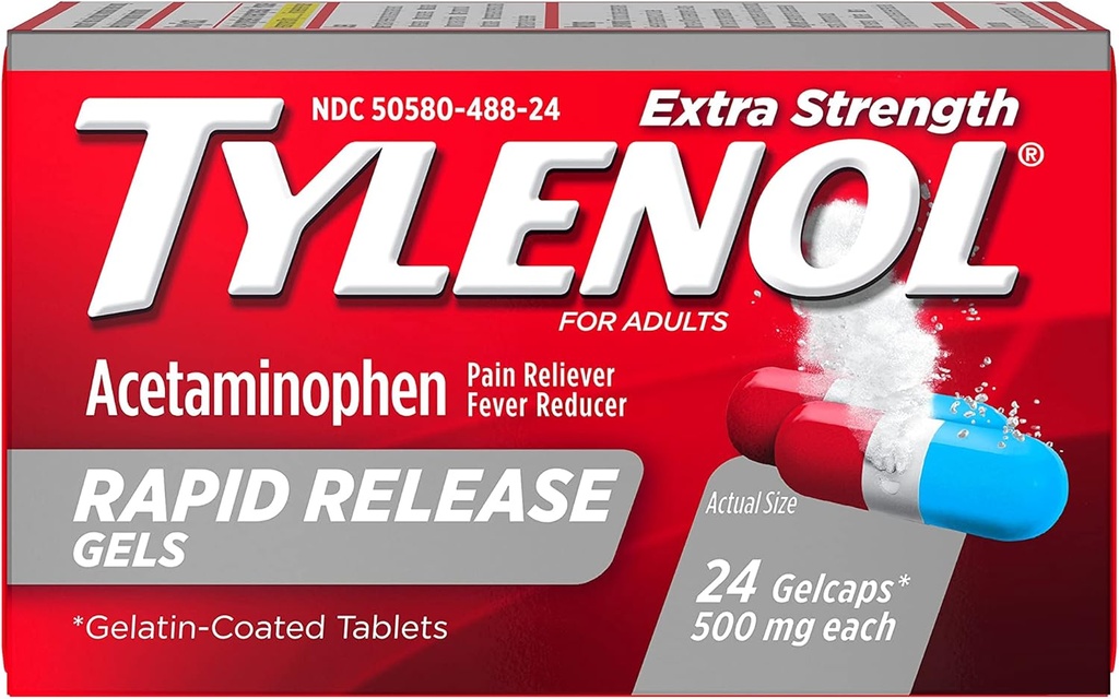 Tylenol Extra Síla Rychlé uvolnění Gelcaps - 24 ct, balení po 2 ks