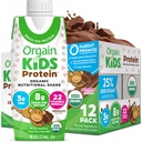 Orgain Organic Kids Protein Nutritional Shake, Chocolate - 8g proteinu, 22 Vitamíny & Minerály, Ovoce & Zelenina, Gluten Free, Soy Free, Non- GMO, 8.25 Fl Oz (balení po 12)