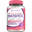 Lékařské recepty Inositol dodatek, Myo- Inositol & D- Chiro Inositol Kapsle 2050mg na servírování, Ideální 40: 1 Směs, Hormon Balance pro ženy, Ovarial Function & Fertility Support, 120 Vegan Caps
