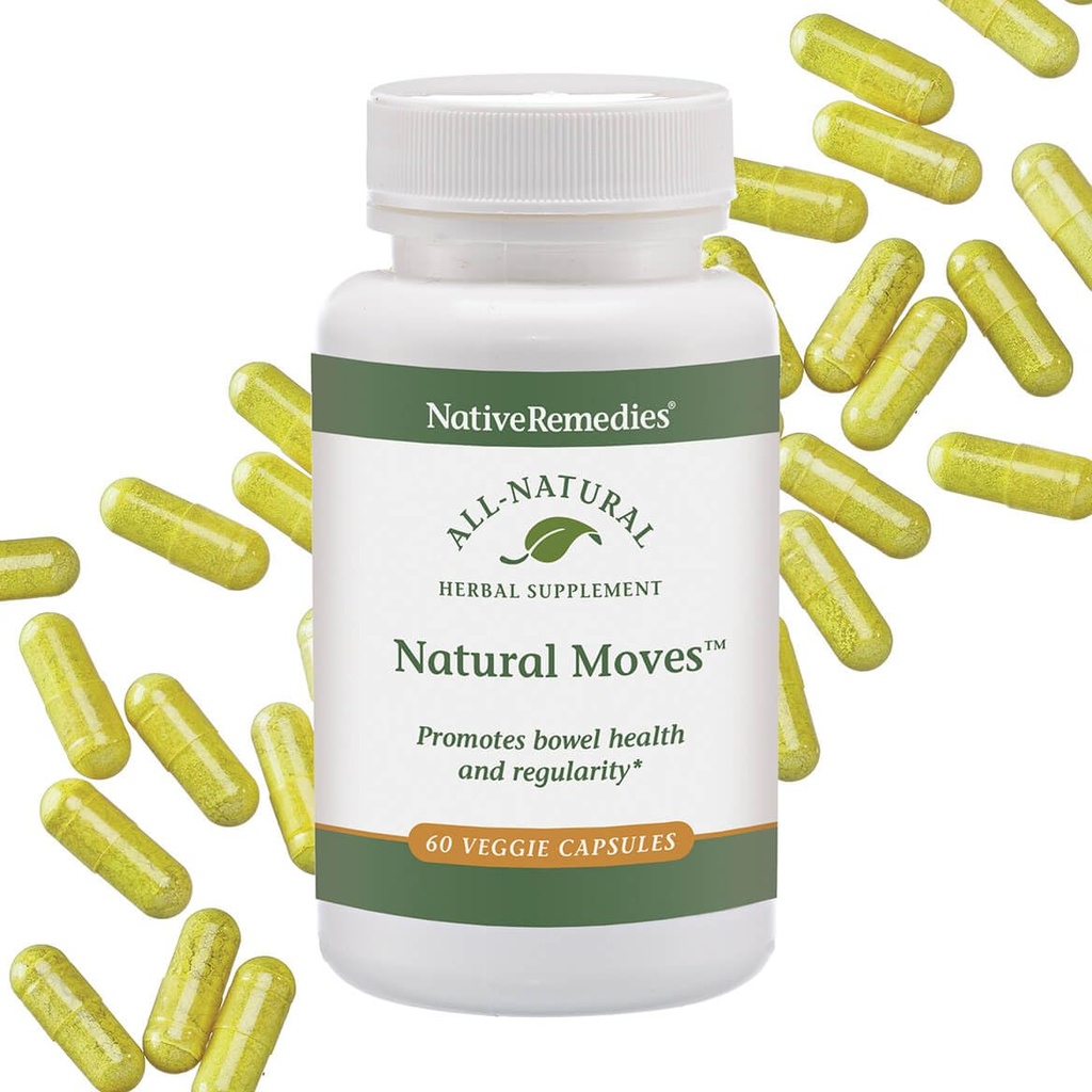 Native Remedies Natural Moves - Všechny přírodní Bylinné doplňky Promotes Bowel Zdraví a Regularita jako související s zácpou - 60 Veggie Caps