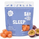 SAM + LEO Sleep Gummies for Kids & Teens with Melatonin, Passion Flower & Vitamin B6 - Gentle Sleep Aid Gummies for Restful Sleep Spind 124; Natural, Drug Free, Vegan & gluten Free, Passion Fruit Flavor (60 ct)