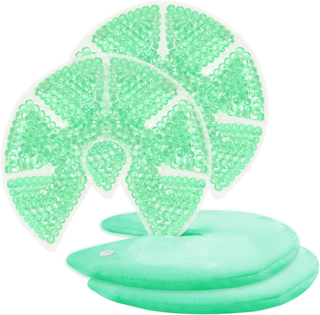 Horké / studené prsní gelové korálky Led Packs Chlazení / Teplo Pads Relief pro kojení, Ošetřující bolest, Mastitis, Engorgement, Otok, Plugged Ducts 124; Zvyšování Let- Down & Production, 2 Pack (zelená)