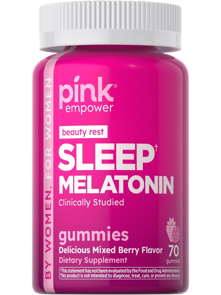 PINK Melatonin Gummies 10mg TOX124; Max Potency TOX124; MixBerry Flavor OX124; Vegan, Non- GMO & Gluten zdarma dodatek