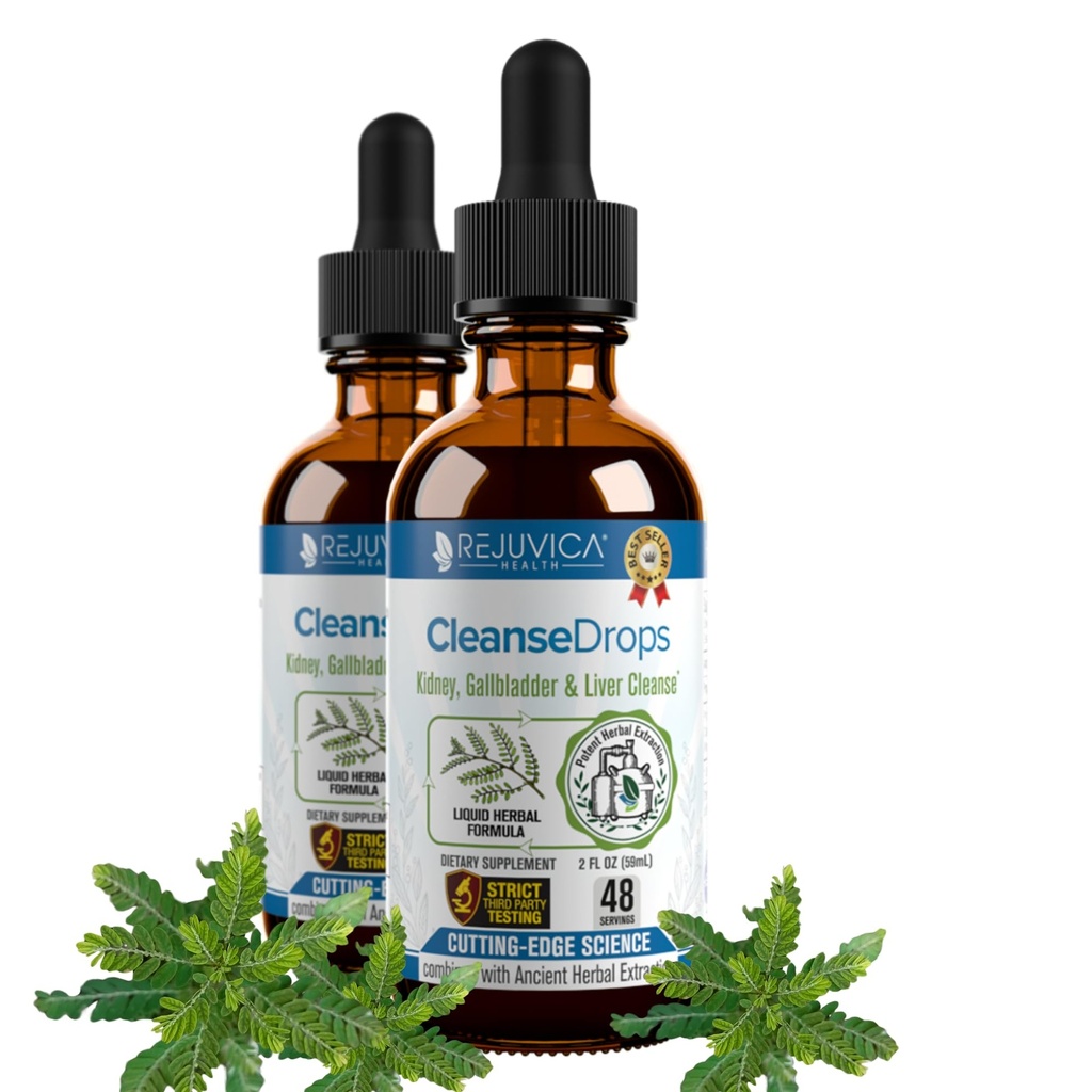 Rejuvica Zdravotní čištění Kapky - Advanced Ledviny & žlučník Cleanse Supplement - Liquid Delivery for Better Absorption - Chanca Piedra Používá se v amazonském deštném pralese