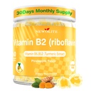 Vitamin B2 Gummies Riboflavin 400mg pro muže Žvýkací B2 Vitamíny pro dospělé s B Komplexní turmerický extrakt pro stravitelný komfort, Podpora nervového systému, Vegan, Sugar- Free, Ananas Flavor, 60 Počet
