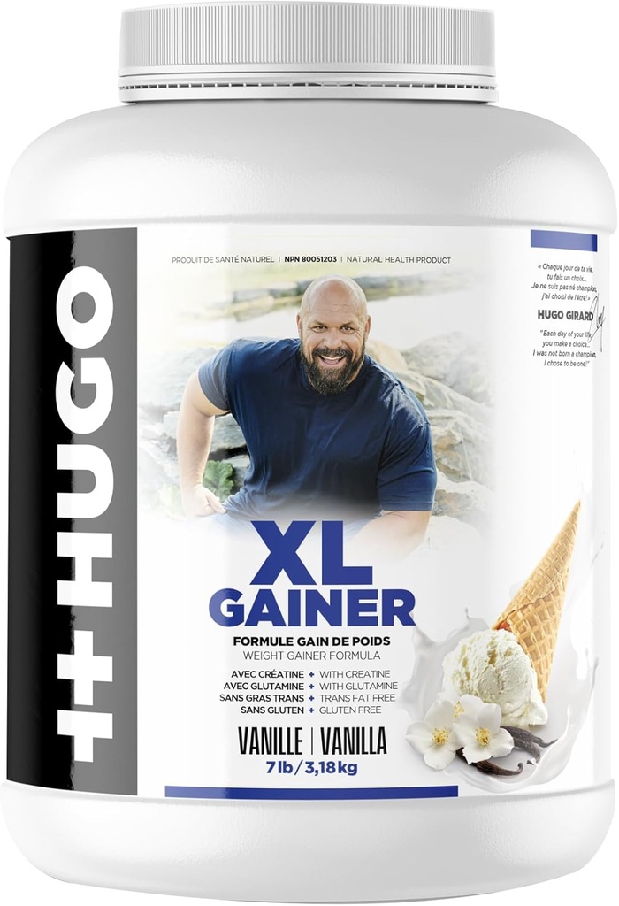 + + Hugo XL Gainer Nutrition Girard Powder 124; Váha Gainer Formule 124; s Creatine CLANE124; s glutamin CLANE124; Trans Fat Free CLANE124; Gluten Free CLANE124; 7LB / 3.18KG CLANE124; Vanilla / Chocolate Flavor (Vanilla)