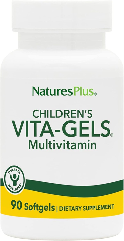 NaturesPlus Children 's Vita- Gels Multivitamin, Natural Orange Flavor - 90 Softgels, Balení 2 - Gluten zdarma - 180 Celkem Service