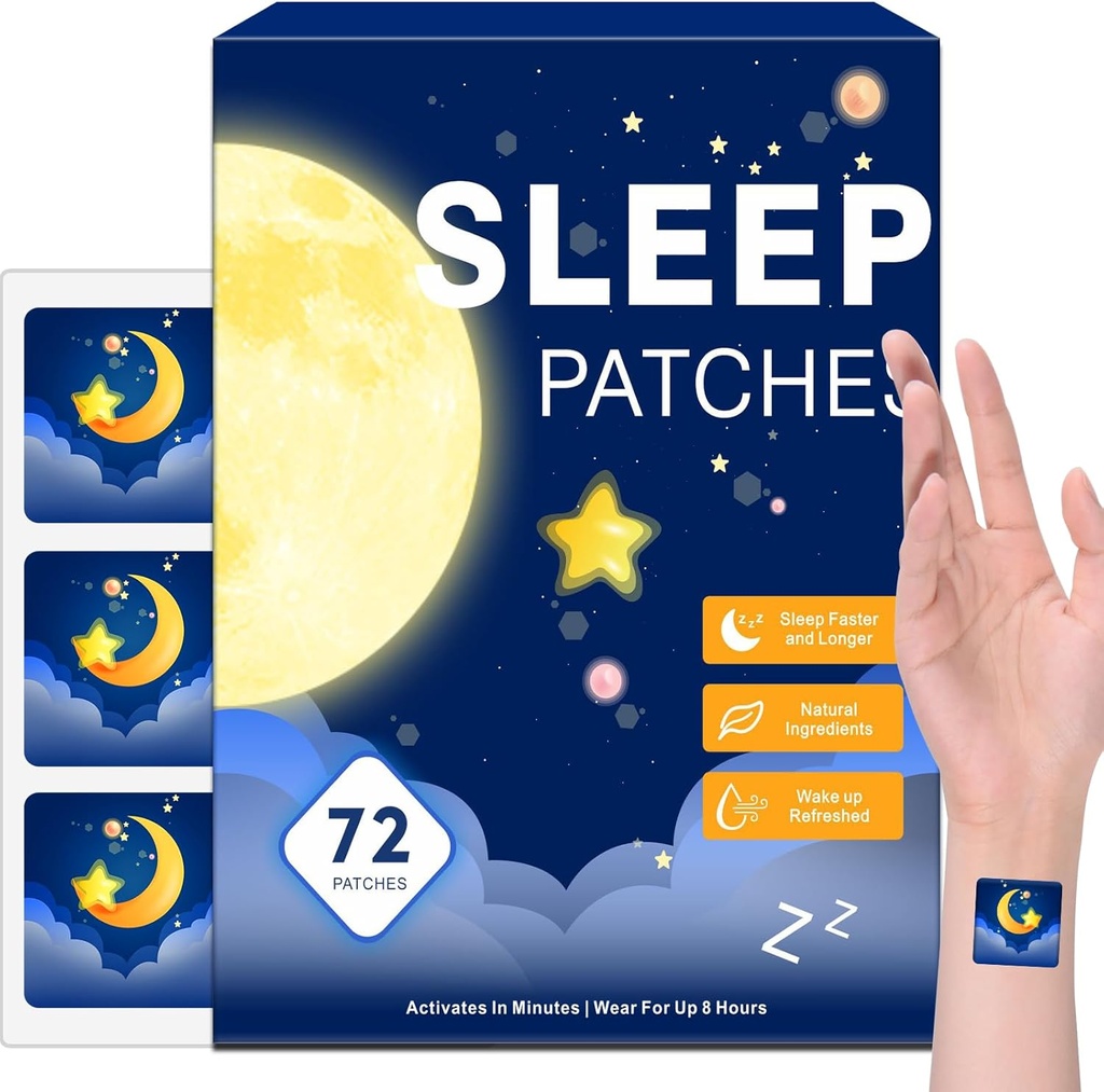 72 Pack Sleep Patches pro dospělé Extra síla, Easy- to- Aplikujte Sleep Patch s Valerian & Melatonin Patches, Dlouhotrvající noc pro muže a ženy
