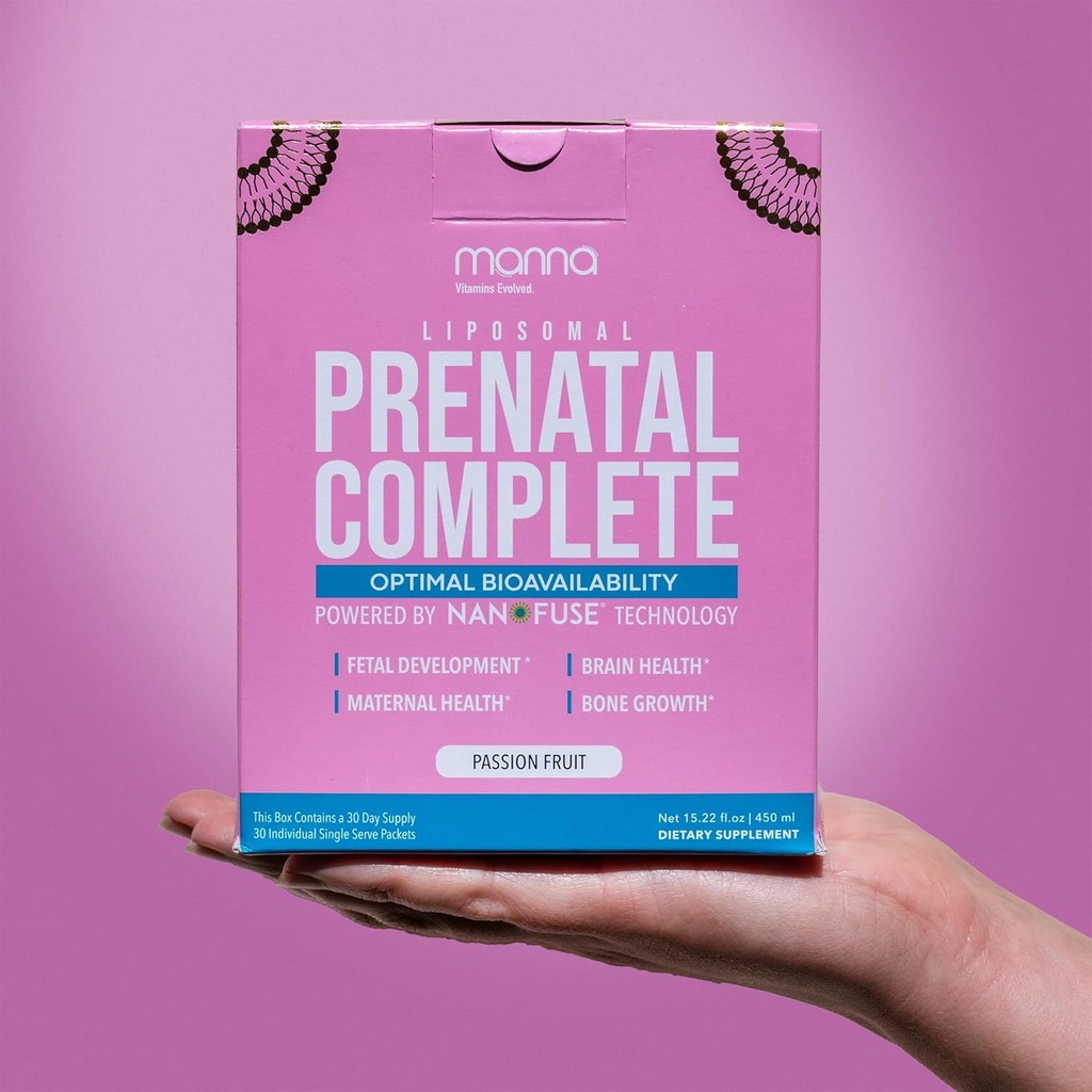 Manna Vitamíny Evolved - Liposomální Prenatal Kompletní - Liquid Prenatal Vitamíny pro ženy - Nejlepší Prenatální Vitamíny pro těhotné ženy pro všechny stádia těhotenství