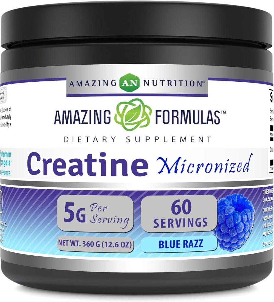 Amazing approvas Micronized Creatin Monohydric Powder Supplementary 124; 5000 mg per Serving Crop124; Ideal Pre & Post Workout Supplementary 124; Made in USA (12.6 Oz Cropper124; Blue Rasbperry, Blue Raspberry)