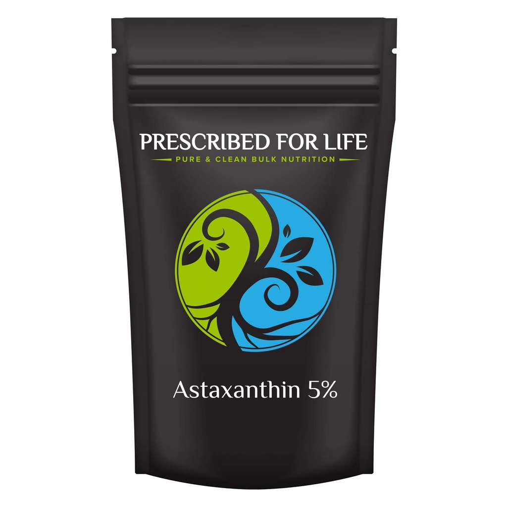 Předepsaný pro život Astaxanthin, Natural 5% Astaxanthin Powder Supplement Made from Red Algae (2oz / 56g)