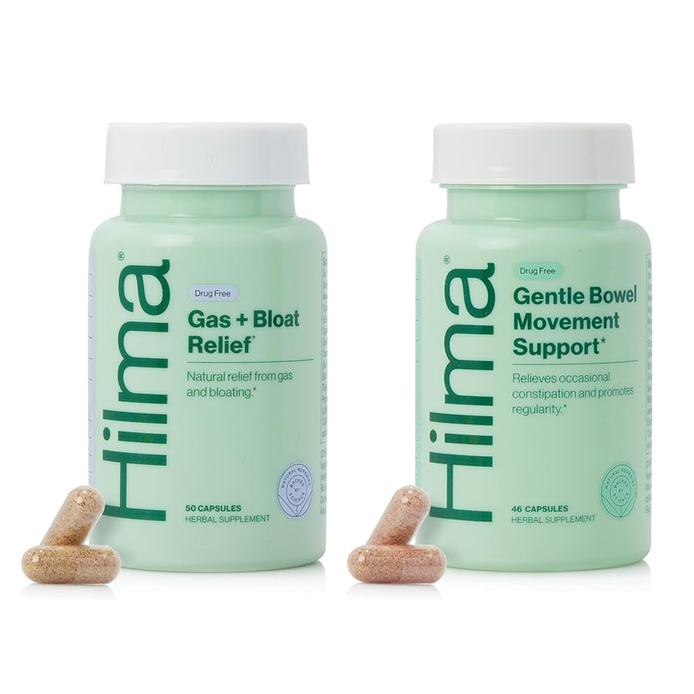 Hilma Natural Gas and Bloating Relief for Women, Doktor s organickými přísadami, Lemon Balm, Fennel a Peppermint Leaf, 50 Vegan Kapsle