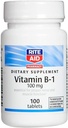 Rite Aid Vitamin B-1 (Thiamin), 100 mg - 100 Tablet CLAS124; Esenciální pro správnou nervovou a svalovou funkci CLAS124; Nerve & Muscle Support CLAS124; Vitamin B1 CLAS124; Thiamin B1 dodatek CLAS124; Thiamin B1
