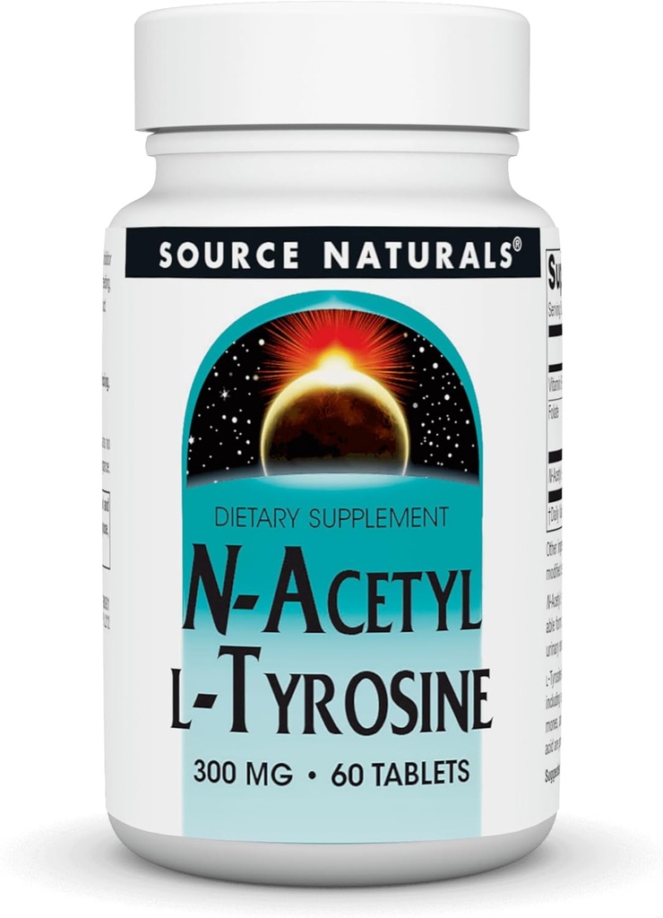 Zdroj Naturals N-Acetyl L-Tyrosinový dietní dodatek, 300 mg - 60 tablet