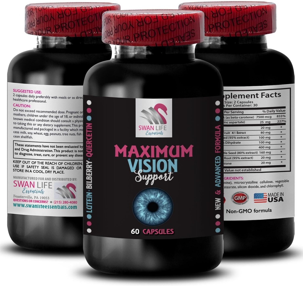 Jasnější detaily - EYE VISION SUPPLMENT - jasnost vidění, objektiv, ostré obrázky, Crisp focus, čisté vnímání, jasné detaily, Focus výhoda, lepší obraz, Visid vize 1 Lahvička 60 Kapsle
