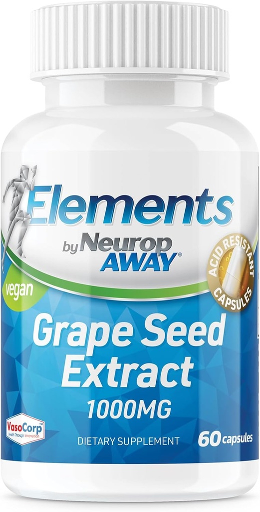 NeuropAWAY prvky Grape Seed Extract 1000mg Per Serving (60 500mg Acid Resistant Kapsle Per Lahvička) Třetí strana Tested Made in a cGMP Facility