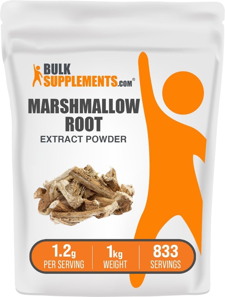 Bulksupplements.com Marshmallow Root Extract Powder - Marshmallow Root Supplement, Herbal Supplement - Gluten Free, 1.2g per Serving, 1kg (2,2 kg) (balení po 1)
