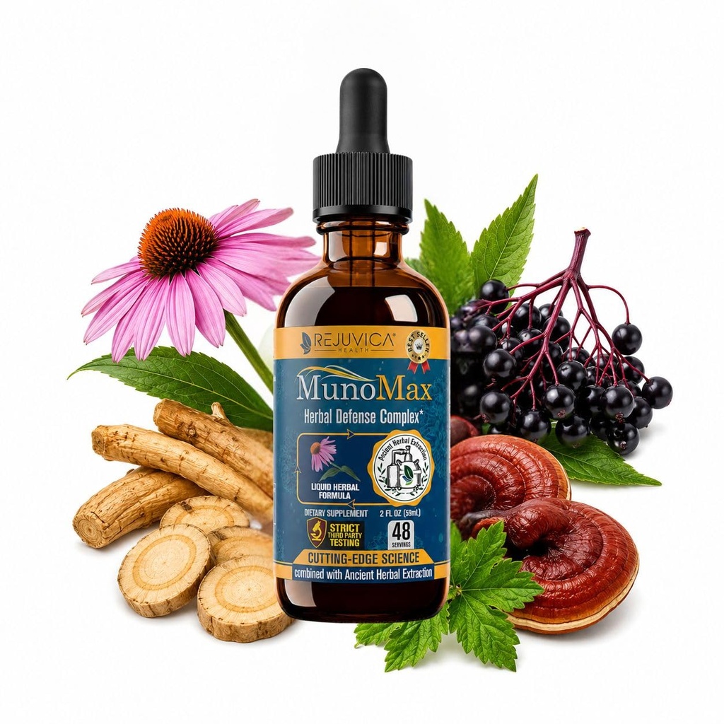 MunoMax - Pokročilý doplněk imunitní podpory - Liquid Delivery for Better Absorption - Echinacea, Astragalus, Reishi, Goldenseal, Elderberry & Více!