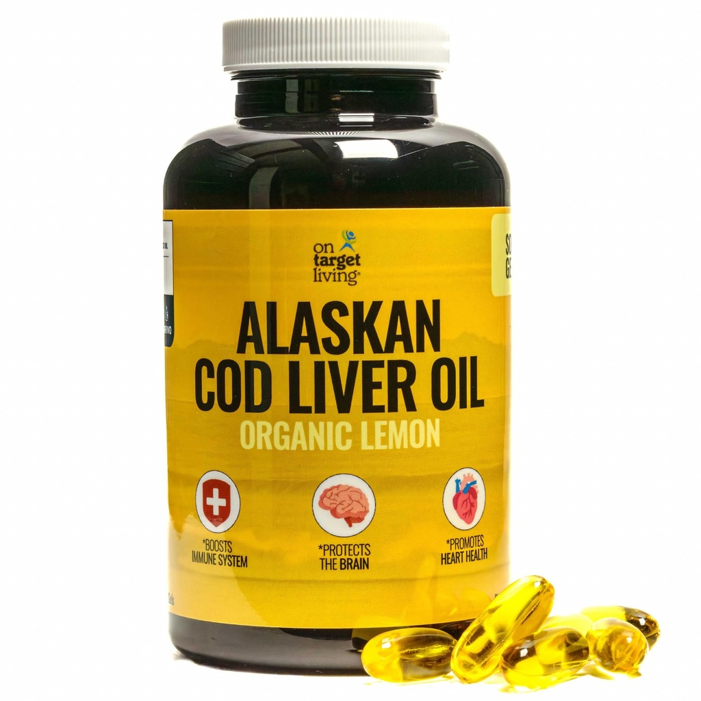 Na Target Living Alaskan Cod Játra Oil 120 Soft Gels CLAN124; Line CLAND 124; Přirozeně Ocurring Vitamin D CLAN124; Bohaté na Omega 3 DHA / EPA
