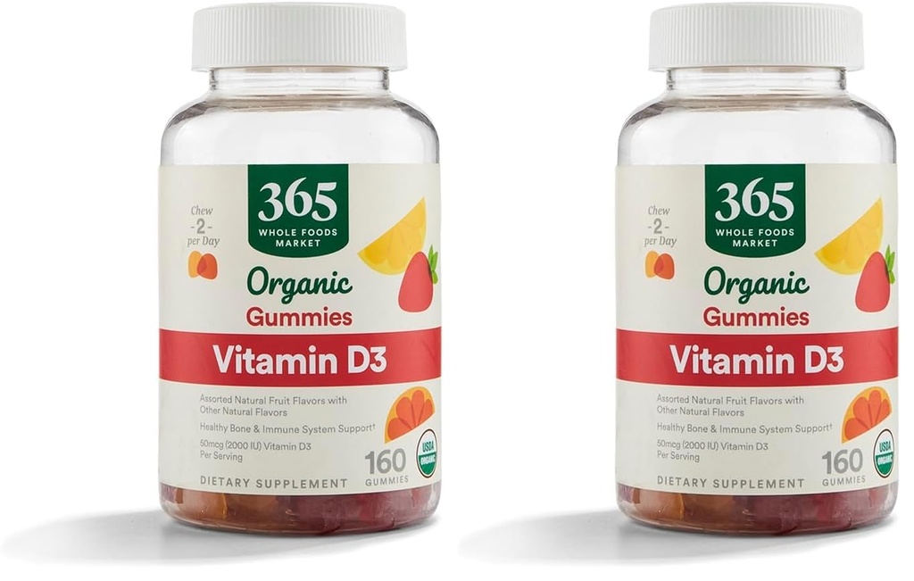 365 by Whole Foods Market, Organic Vitamin D3 Gummy, 160 Počet (Balení po 2)