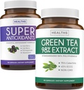 Antioxidanty a Green Tea Extract (1- Month Supply) Antioxidant Green Fusion - Super Antioxidanty - Výkonné Super Food Daily Blend (120 Caps) & Green Tea Extract s EGCG Polyfenol Katechiny (60 Caps)