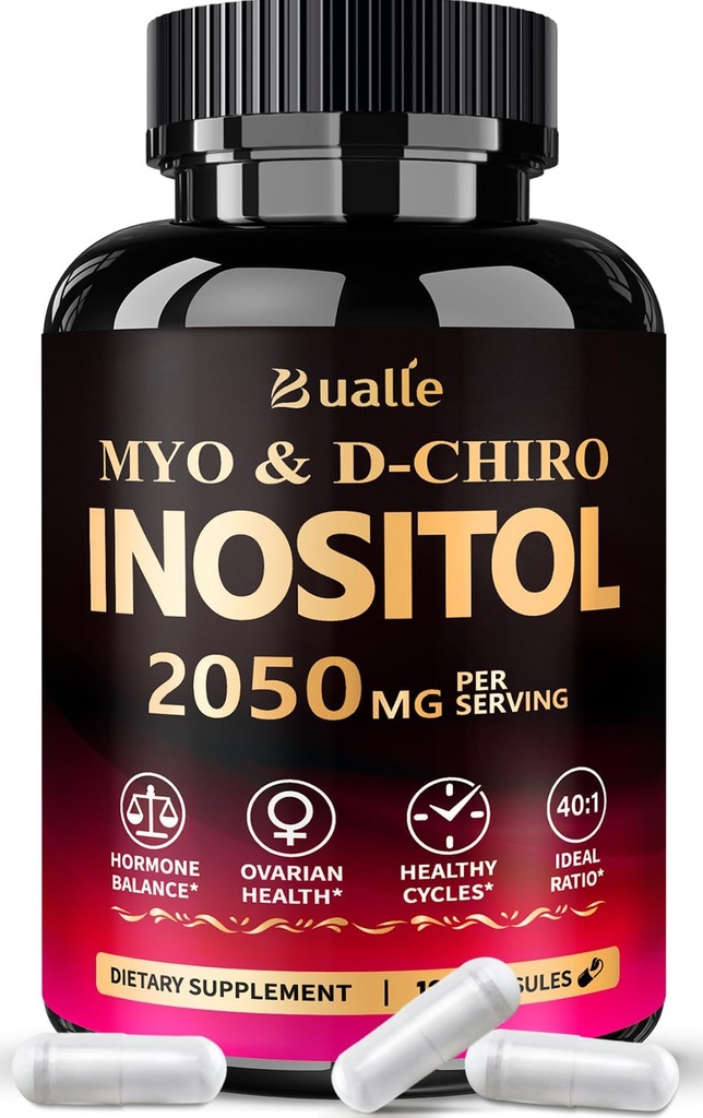 Bualle Myo-Inositol & D-Chiro Inositol dodatek (40: 1) Směs na podporu hormonální rovnováhy pro ženy