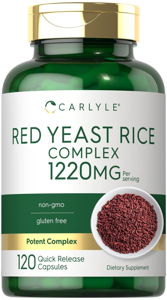 Carlyle Red Yeast Rice Complex CLAS124; 1220mg CLAS124; 120 Kapsle CLAS124; s Policosanol CLAS124; Non- GMO a gluten zdarma dodatek