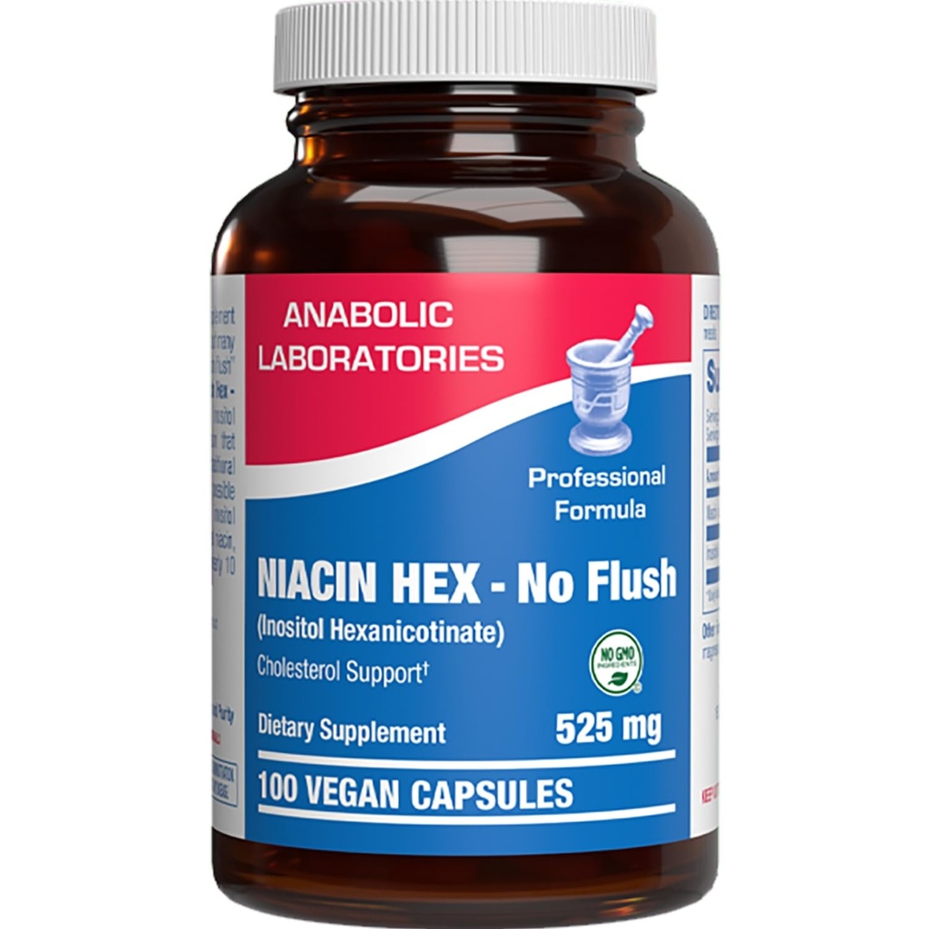 Vysoká absorpce Vitamin B3 Niacin Flush Free - klinická formula Flush Free Niacin dodatek od Inositol Hexanikotinát pro podporu srdeční kůže a nervu - Vegan Non- GMO Made in the USA - 100 Služeb